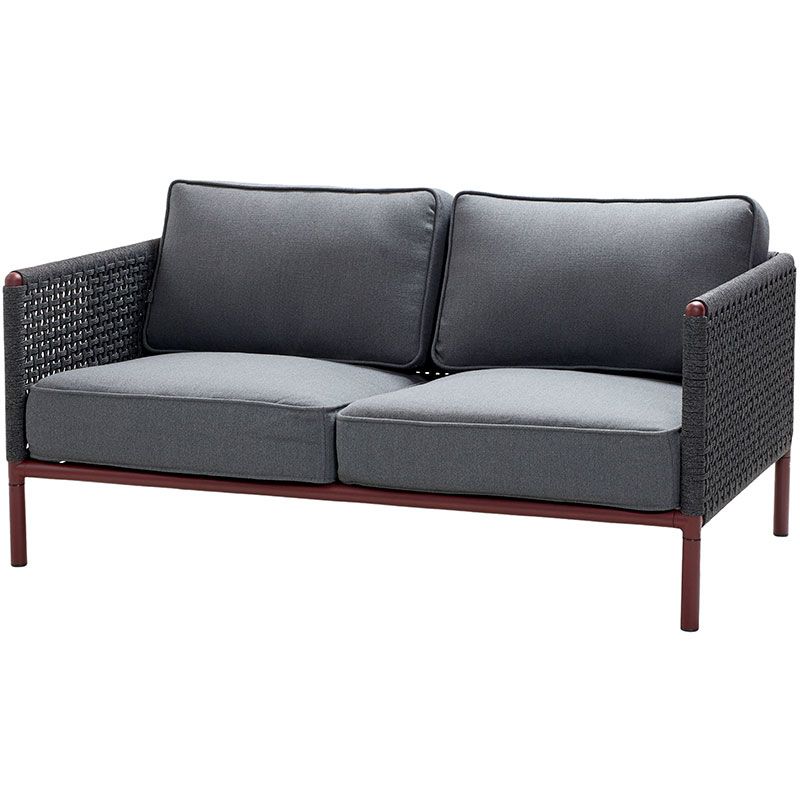 Cane-Line Encore 2-personers sofa  Grey / Bordeaux