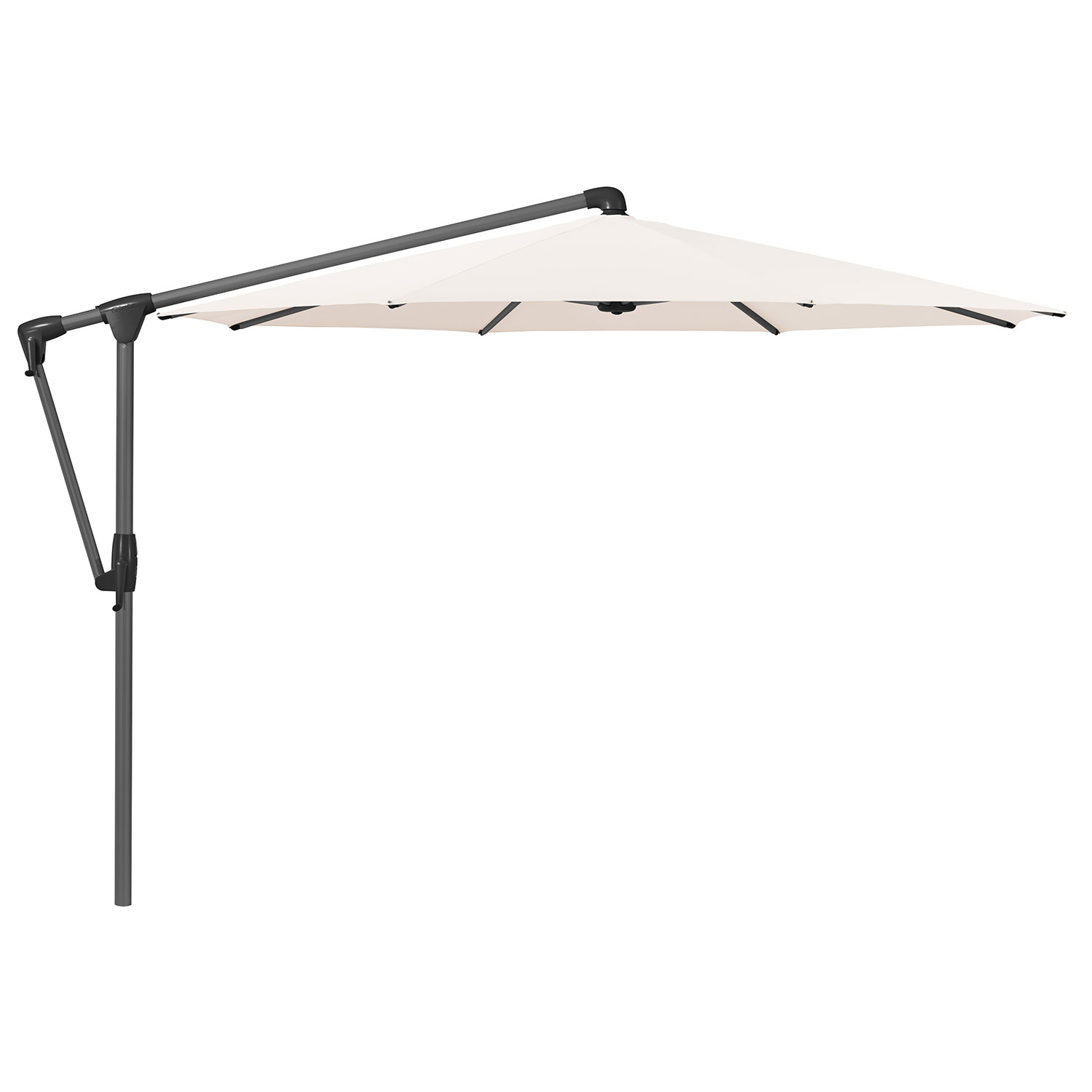 Glatz Sunwing Casa Frithængende Parasol 330 cm Kat.4 Antracit Alu/453 Vanilla Glatz