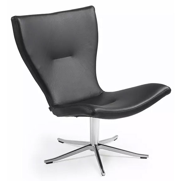 Conform Gyro-stol uden armlæn i læder 58 aluminium