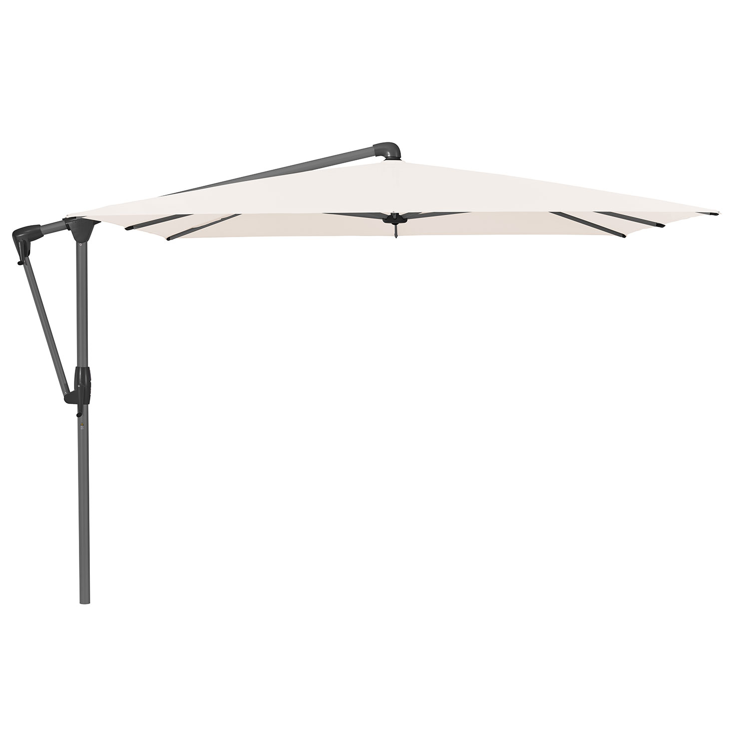 Glatz Sunwing Casa Frithængende Parasol 270×270 cm Kat.4 Antracit Alu/453 Vanilla Glatz