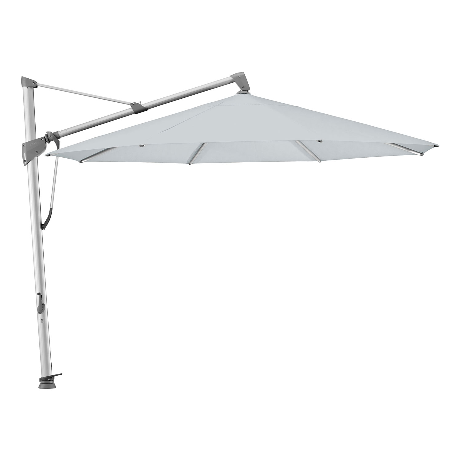 Glatz Sombrano S+ Frithængende Parasol 350 cm Kat.5 Anodiseret Alu/665 Chrome Glatz