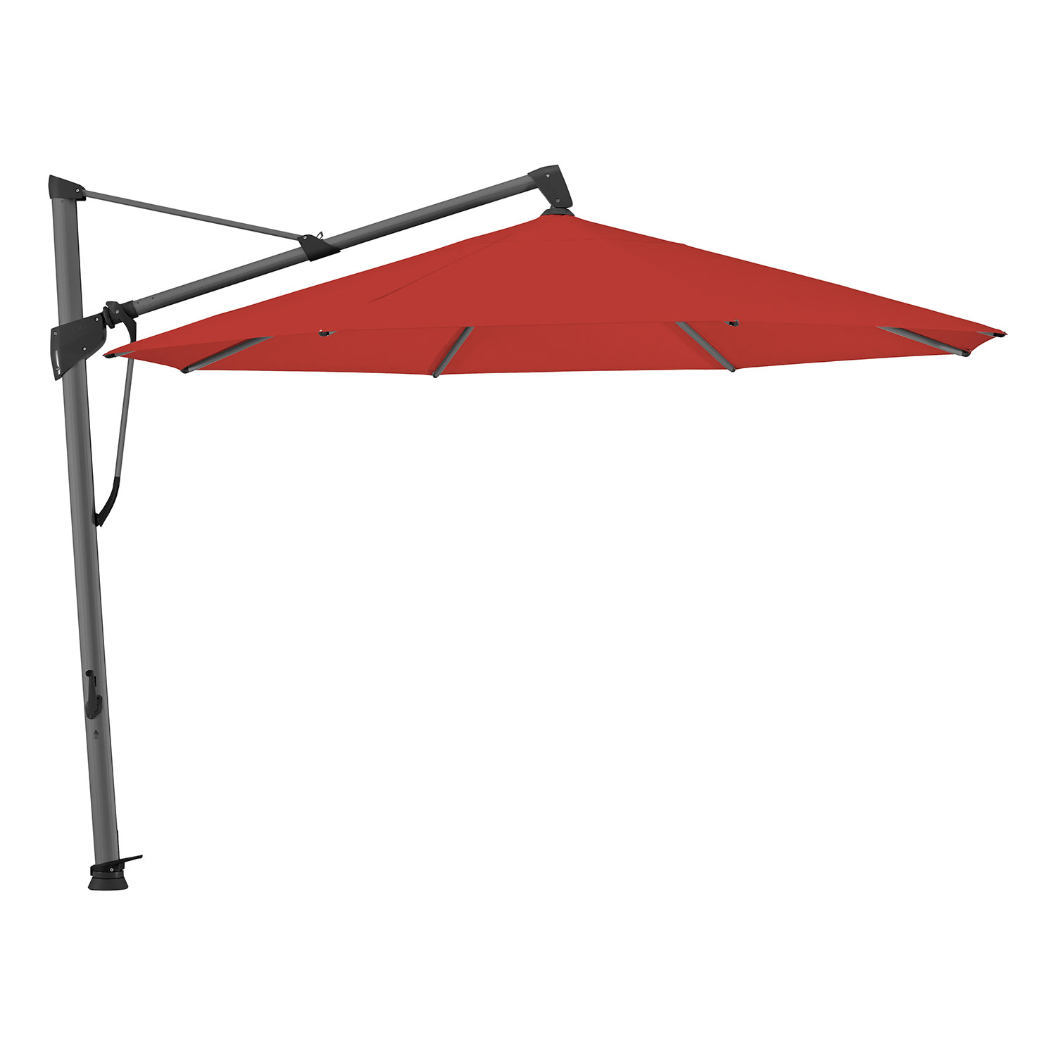 Glatz Sombrano S+ Frithængende Parasol 350 cm Kat.4 Antracit Alu/403 Carmine Glatz